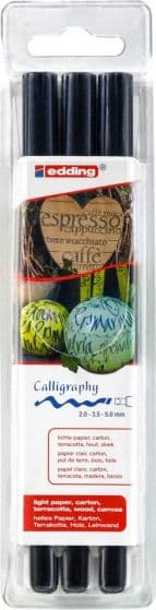 Edding kalligrafimarkører 2-3,5-5 mm sort 3-pak