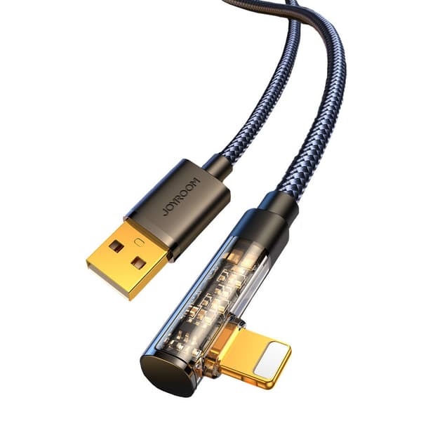 Joyroom Gaming-Kabel S-UL012A6 Lightning (vinklet) / USB-A (lige) 2,4 A 1,2 m – sort