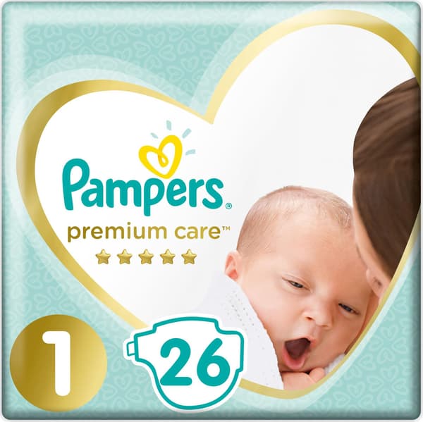 Pampers Premium Care blöjor 1,2-5 kg, 26 st.