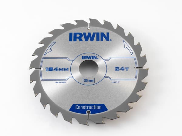 Cirkelsåg 184x30x2,5mm 24z ATB CONSTRUCTION IRWIN