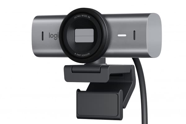 Logitech Webcam MX BRIO 705 til Business 4K sølv/sort AI billedforbedring, RightSight, RightLight