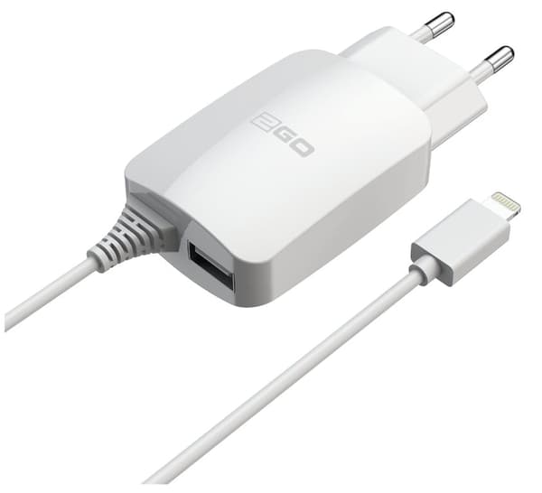 2go USB-seinälaturi 110V-240V valkoinen iPhoneille ja iPadeille