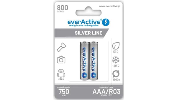 Genopladelige AAA/R03 EverActive Silver Line 800 mAh 2 stk.
