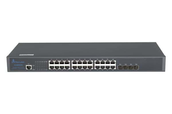 Extralink Chiron | Switch | 24x RJ45 1000Mbps, 4x SFP+, L3, Kontrollerbar