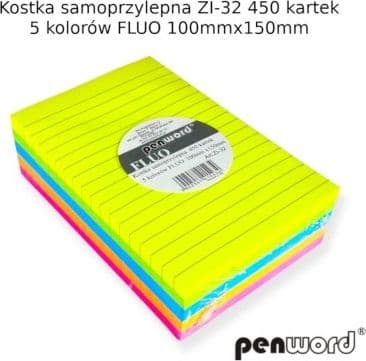 Selvklæbende terning ZI-32 5 farver fluo 100x150mm