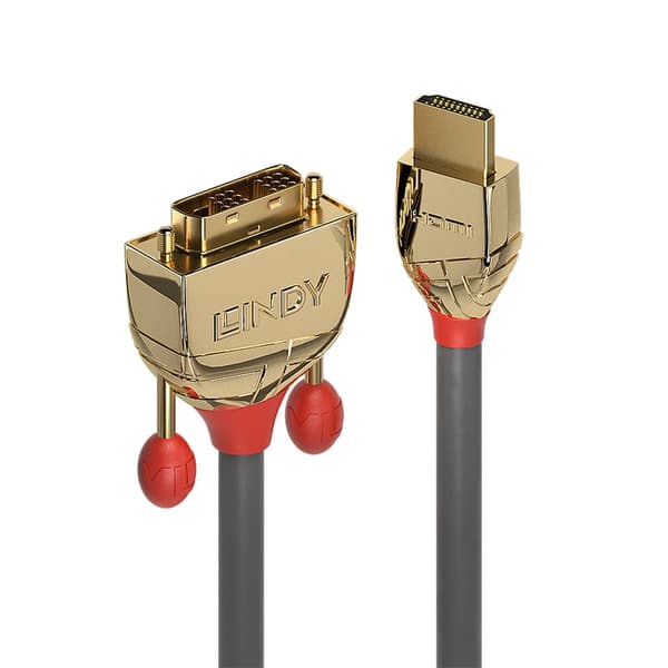 Lindy 36199 videokabel adapter 15 m HDMI Type A (Standard) DVI-D Guld