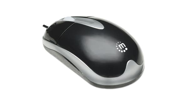 Manhattan 1000dpi USB-mus med sladd, svart