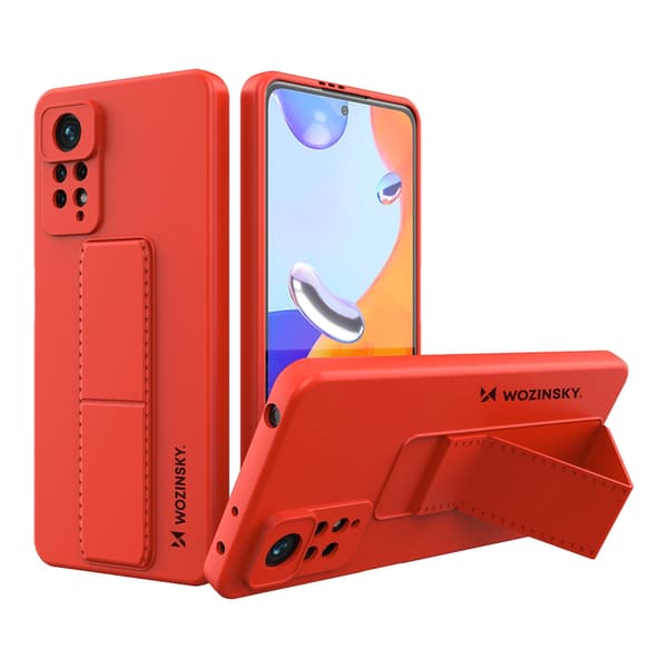 Wozinsky Kickstand Case Silikonecover med stativ Xiaomi Redmi Note 11 Pro rød