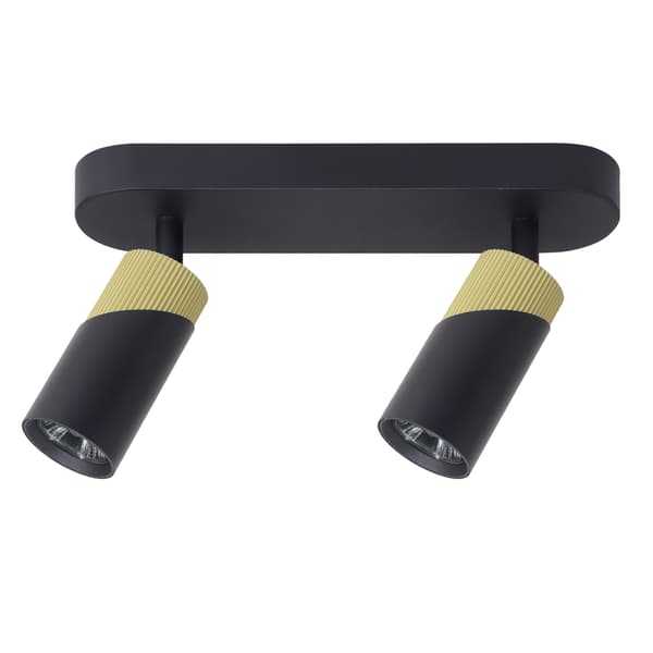 NEO SVART GULD SPOT 2xGU10