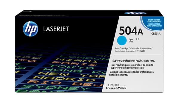 HP 504A - cyan - original - LaserJet - tonerpatron (CE251A)