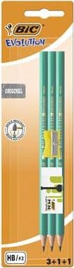 Blyant Evolution Original HB + viskelæder + spidser. BIC