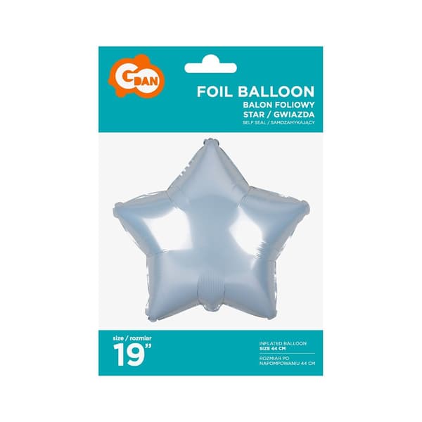 Folieballon 19\" \"Stjerne\" hvid Godan