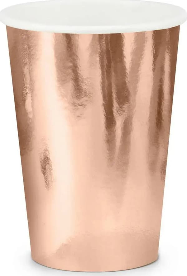 PartyDeco Papirkopper rosa guld 220 ml one size