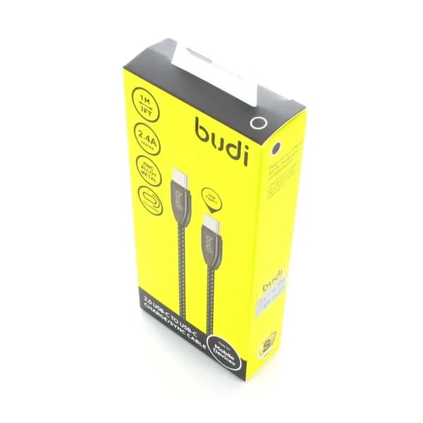 Budi USB-kaapeli USB-C - USB-C 1 m Musta (43432-uniw)