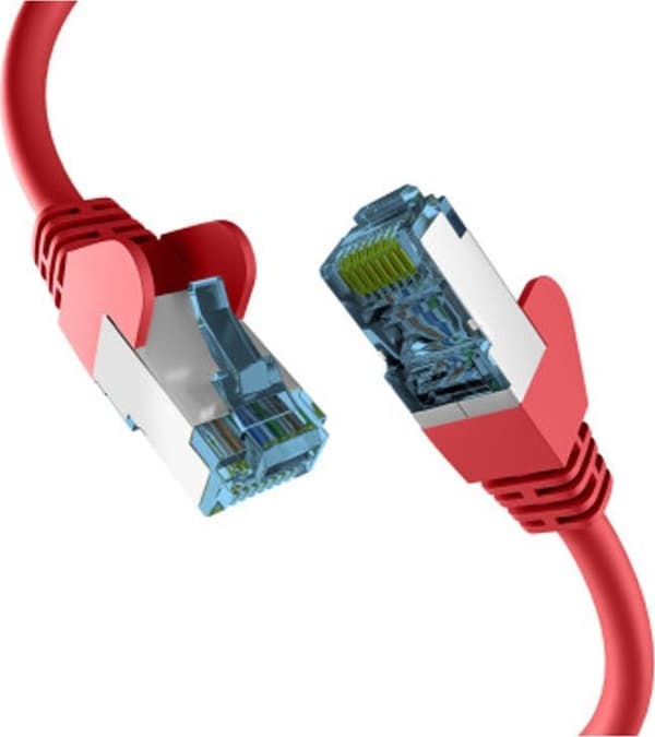 EFB RJ45 PATCHKABEL MED CAT7 RÅKABEL RØD 0,15 m