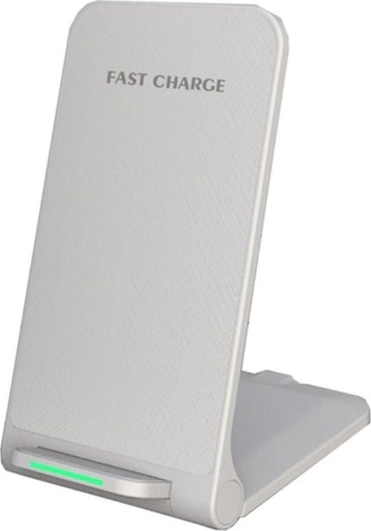 Oplader 1stCool 1stCool trådløs QI-oplader H18, foldbart stativ, USB-C, hvid