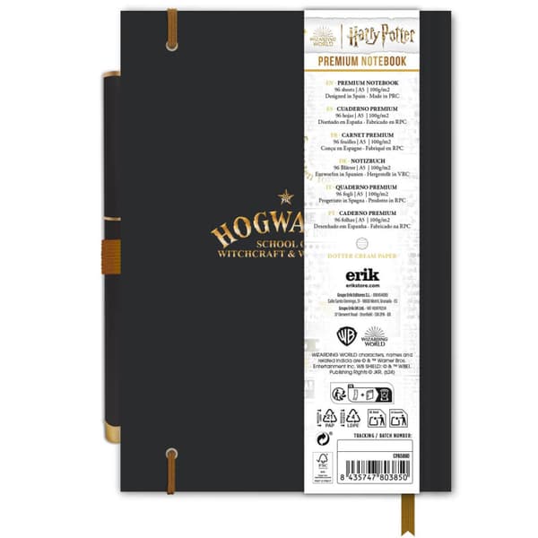 Harry Potter Hogwarts A5 premium notesbog + kuglepen