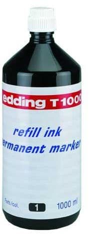 Edding blæk til permanente markere 1000ML sort (T1000/001/C ED)