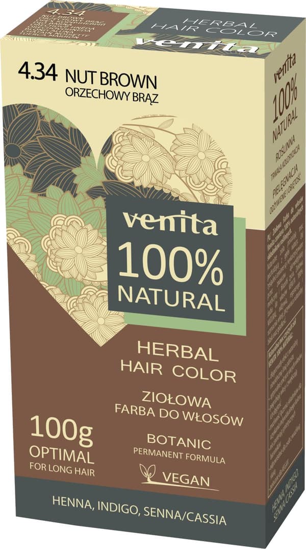 Venita Herbal Hårfärg 4.34 Valnöt Braz