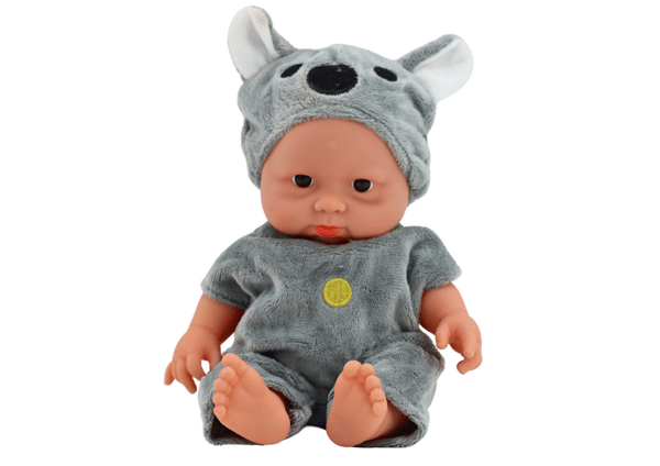 BOBAS DUKKE, koala-udklædning - grå, 21 cm, kort