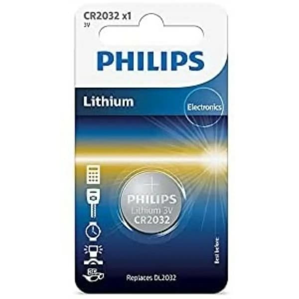 Lithium knapcellebatterier Philips CR2032