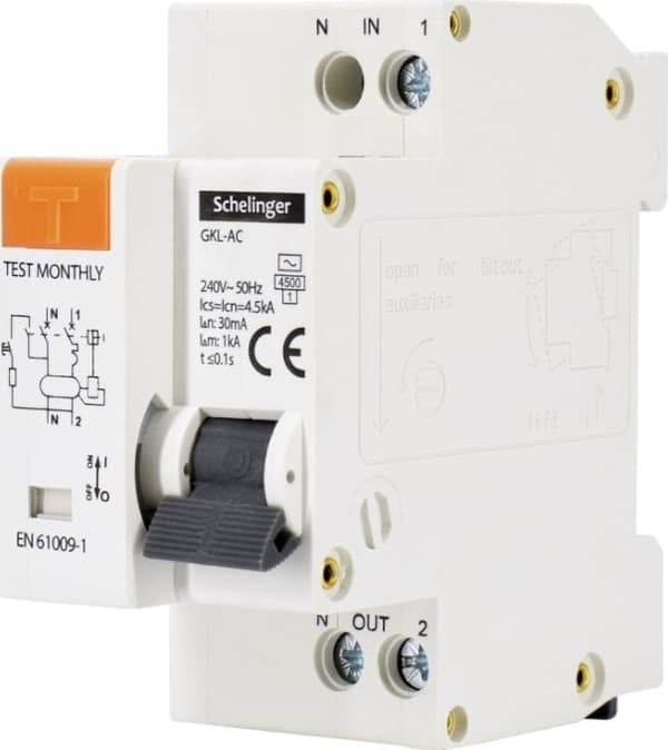 RCBO 2P B 20A 30mA AC TYP SCHELINGER