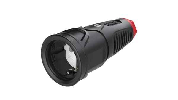 PCE Bærbar Gummi Stikkontakt 16A 2P+J 230V SCHUKO VDE IP20 TAURUS2 2510-sr