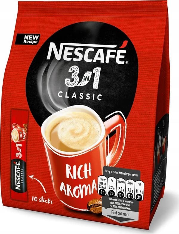 Nescafe Kaffe NESCAFE 3i1, klassisk, pose, 170g