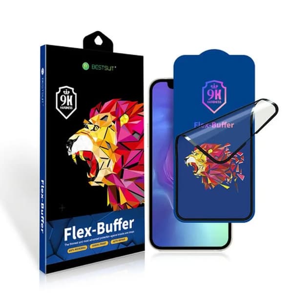 Bestsuit Flex-Buffer 5D hybridglas med Biomaster antibakteriel belægning til iPhone 13 mini sort