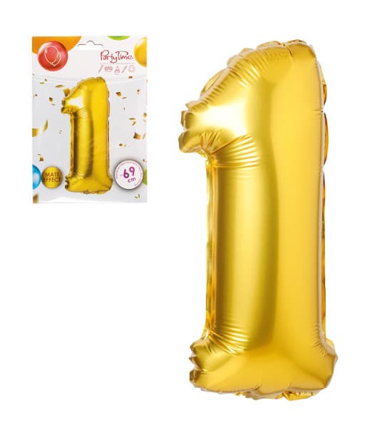 Folieballon mat nummer 1