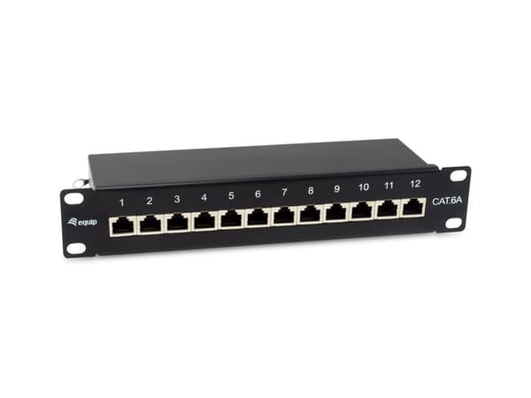 Equip Equip Patchpanel 12x RJ45 Cat6A 10\" FTP 1HE Premium svart