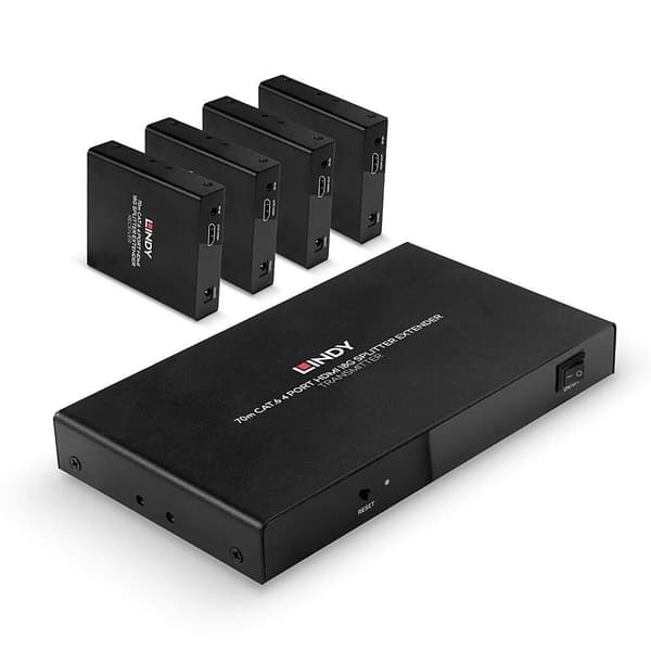 Lindy 70M 4 Port Cat.6 HDMI 4K60 Splitter Extender