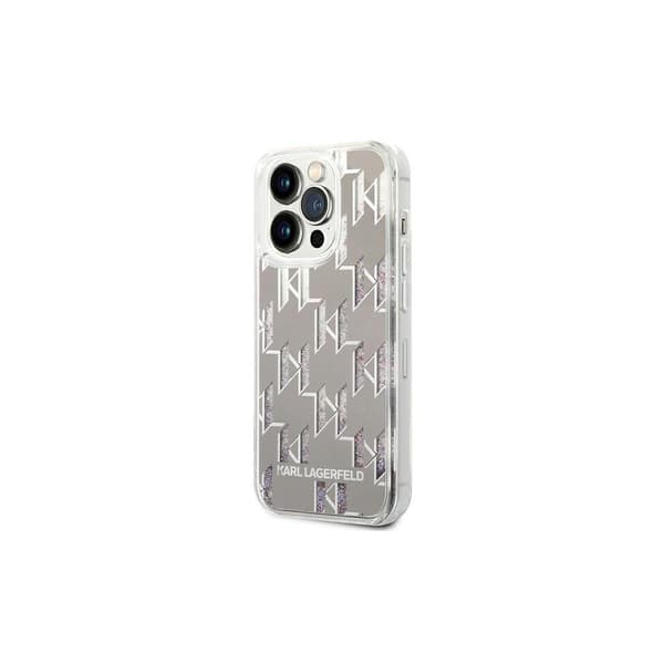 Karl Lagerfeld KLHCP14XLMNMS iPhone 14 Pro Max 6,7\" Hardcase Silver / Silver Liquid Glitter Monogram