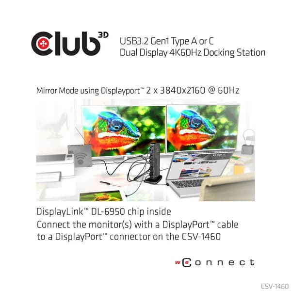 Club3D SenseVision USB 3.0 Dual Displa
