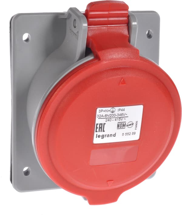 Kojerasia 5P 32A 400V punainen IP44 P17 TEMPRA PRO 555289