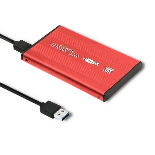 RAMME til HDD/SSD-drev QOLTEC 2.5\" USB 3.0/SATA3 ALU RØD