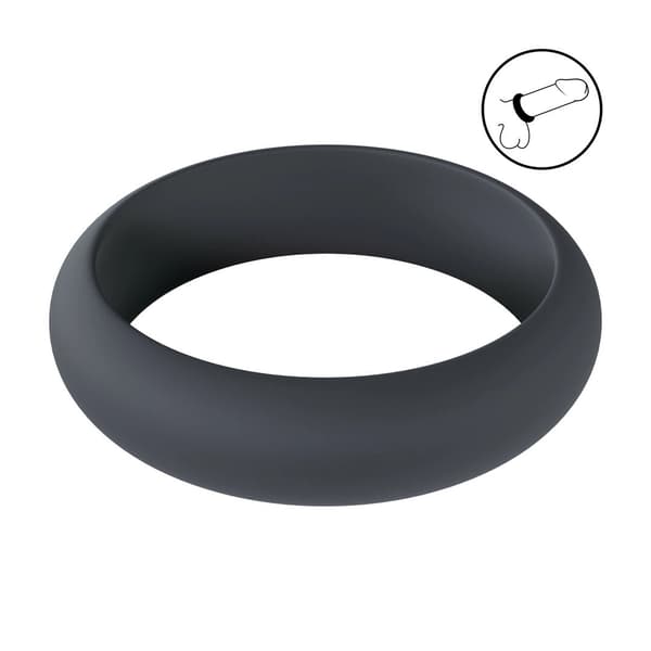 Bred O Silikone Cockring - S - 30mm - Sort