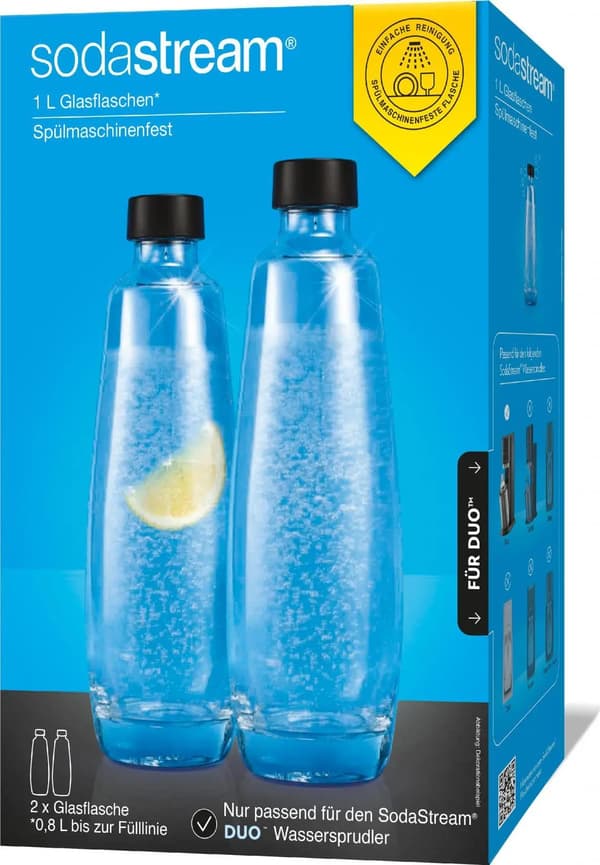 Soda  Glasflasche DUO, 1 L, 2er-Pack