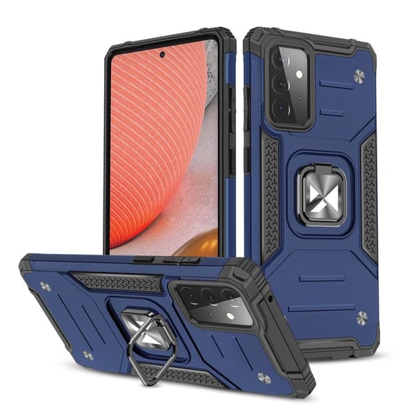Wozinsky Ring Armor robust hybridcover + magnetisk holder til Samsung Galaxy A72 4G blå