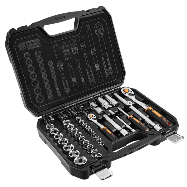 Hylsnyckelsats 1/2\", 1/4\", 73 delar, CrV