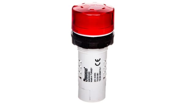 Buzzer, monoblok, 24V AC/DC, 90db, belyst, rød T0-MBZS024S