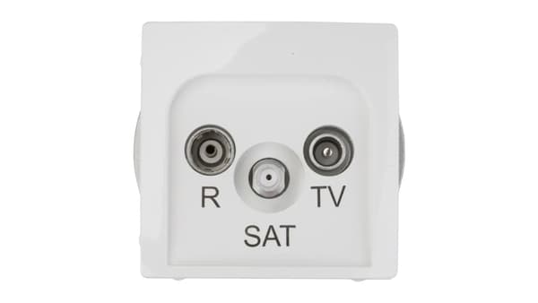 Kontakt-Simon Antennestik BASIC MODUL RTV/SAT gennemgang hvid - BMZAR-SAT10/P.01/11
