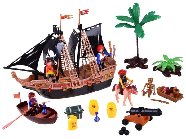 Et sæt piratskibsfigurer kanonlyd ZA4365