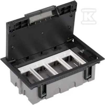 Simon Connect Gulvboks S500 4-modul, 8x K45, 93mm grå grafit 52050104-038