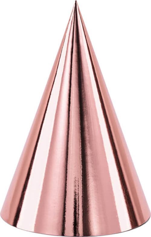 Party Deco hatte lyserød guld - 6 stk universal