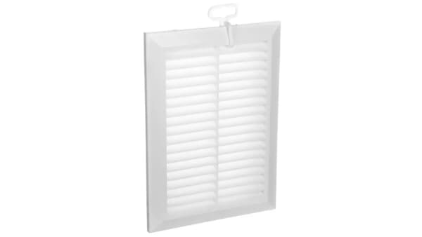 Ventilationsgaller 138x208mm vit monteringsfäste T26