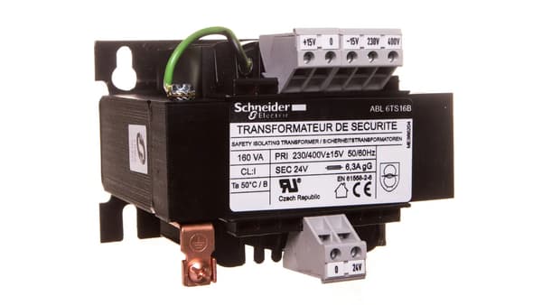 1-fas separationstransformator isolerar galvaniserad 160VA 230 (400) V/24V ABL6TS16B
