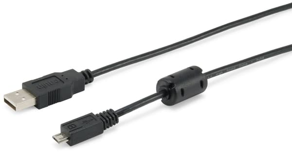 Equip 128551 USB-kaapeli 1,8 m USB 2.0 USB A Micro-USB B Musta