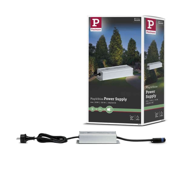 Paulmann Udendørs Plug & Shine Strømadapter IP67 230/24V DC 150W Sølv Aluminium
