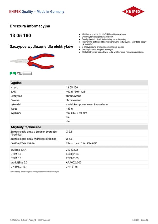 Knipex-PIHDIT SÄHKÖASENTAJILLE